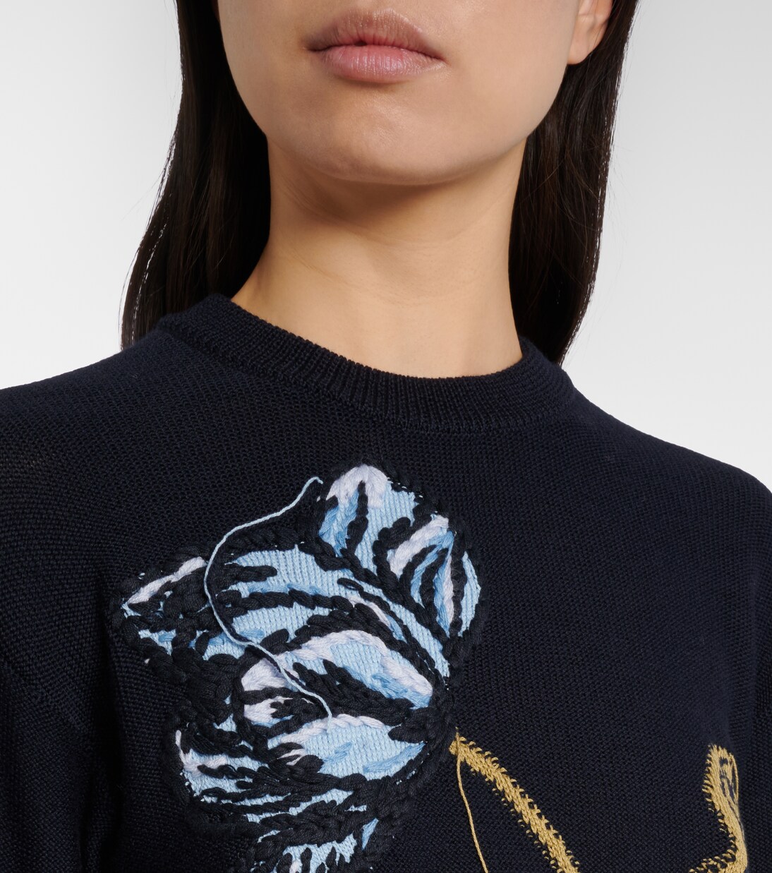 Jersey de lana y algodón en intarsia | Erdem