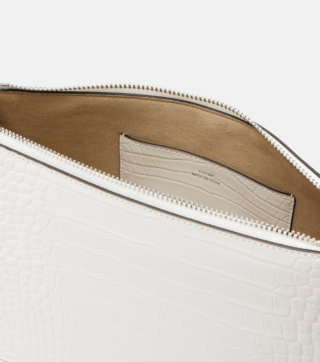حقيبة كلاتش من الجلد بنقشات جلد التمساح Threefold | Toteme