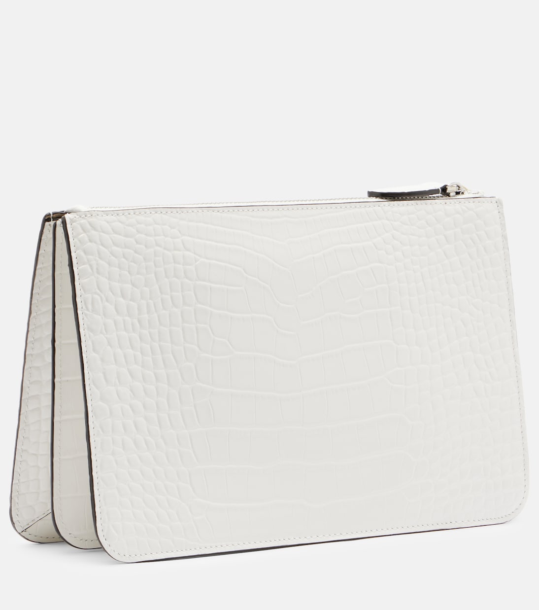 حقيبة كلاتش من الجلد بنقشات جلد التمساح Threefold | Toteme