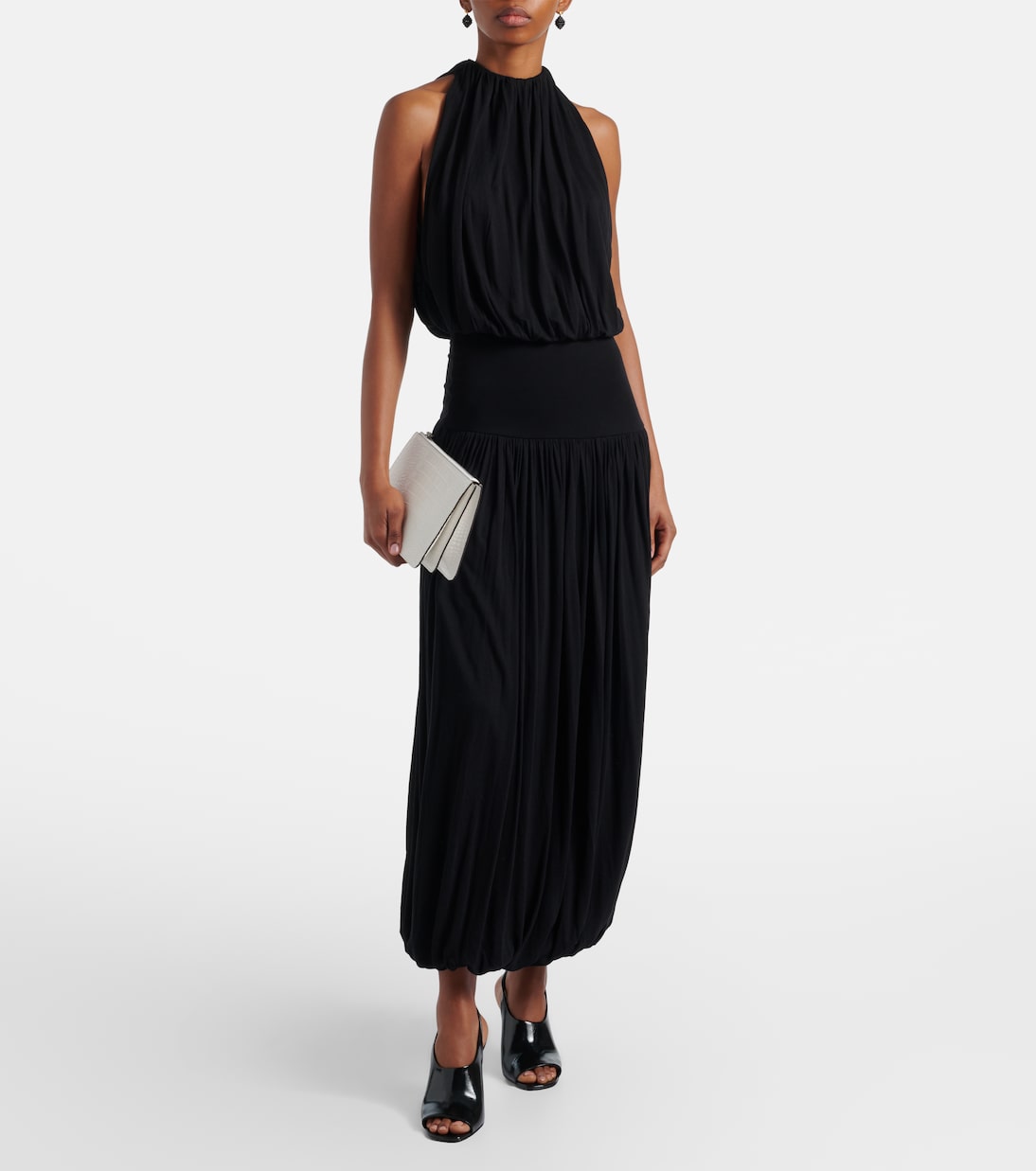 حقيبة كلاتش من الجلد بنقشات جلد التمساح Threefold | Toteme