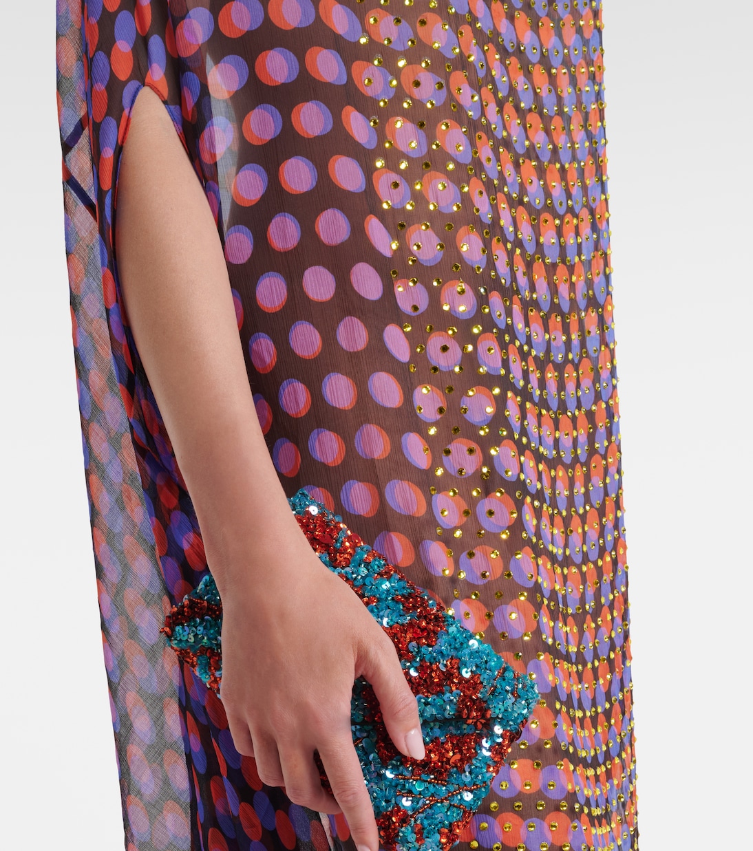 Polka-dot silk satin minidress | Dries Van Noten