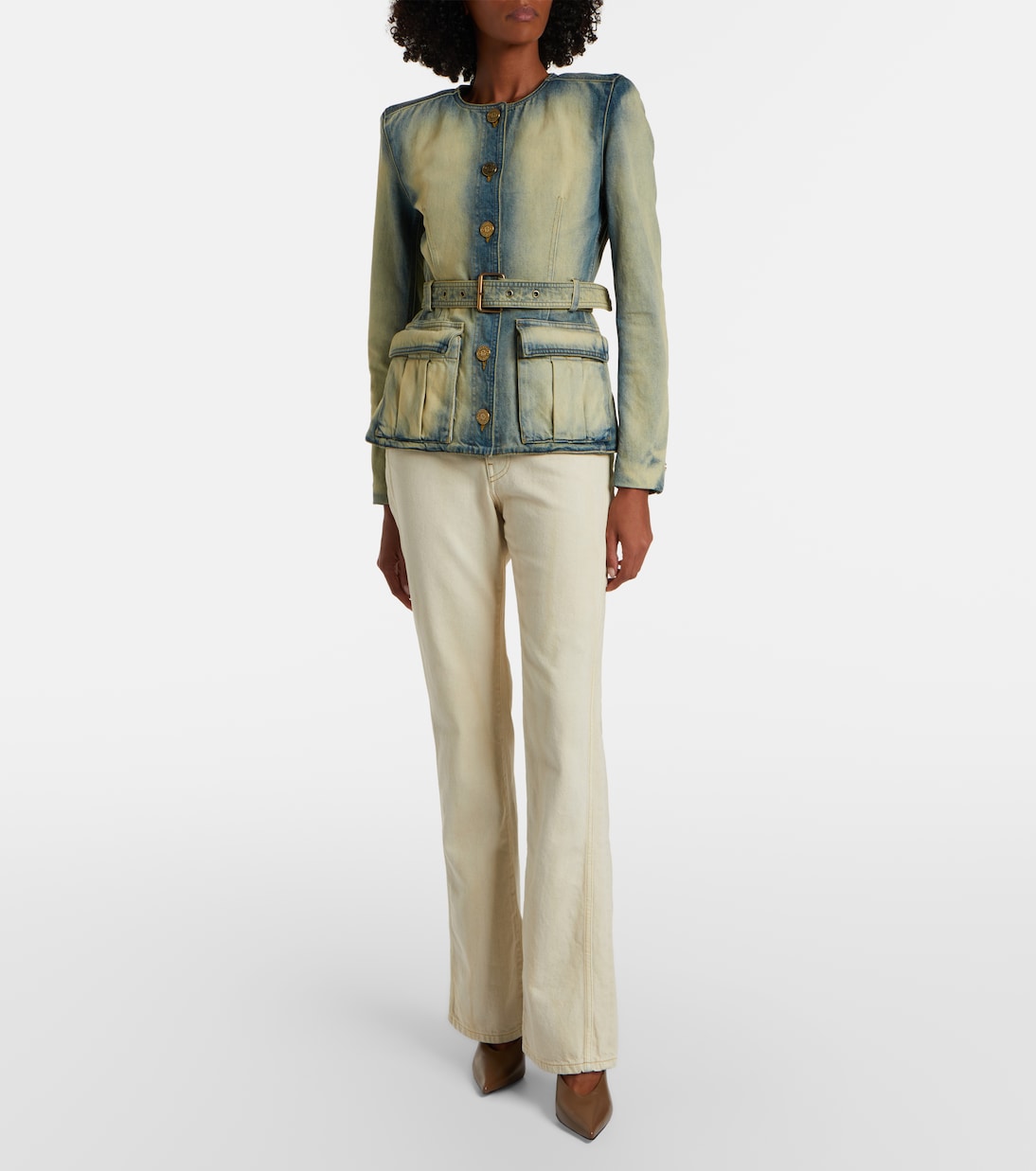 High-rise faded straight jeans | Balmain
