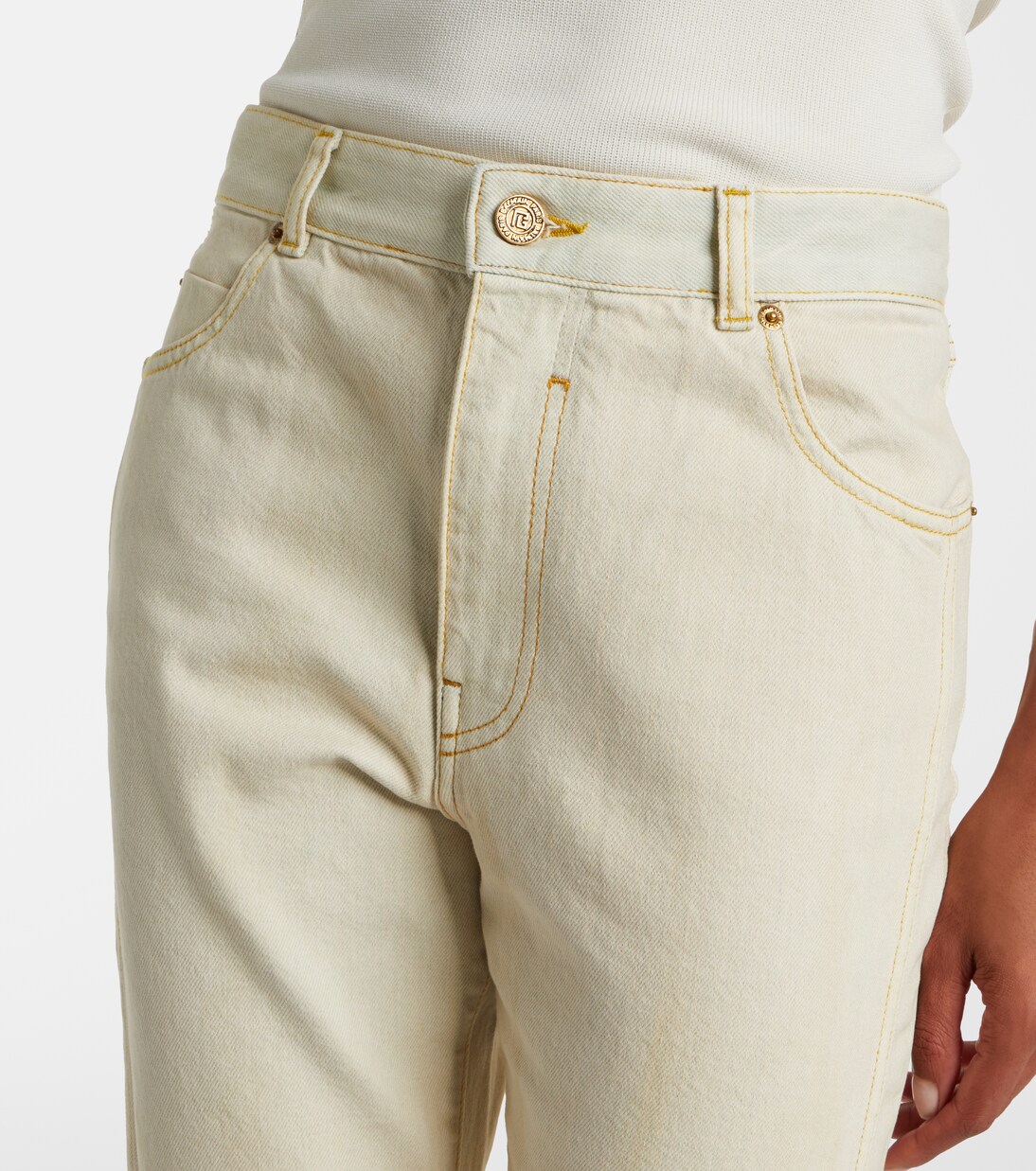High-rise faded straight jeans | Balmain