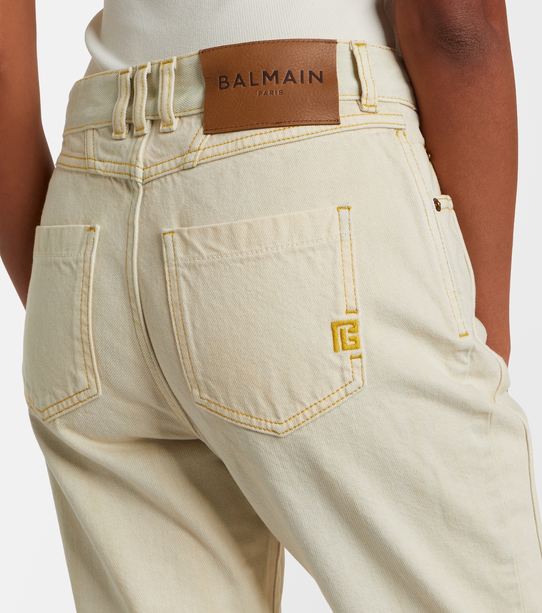 High-rise faded straight jeans | Balmain