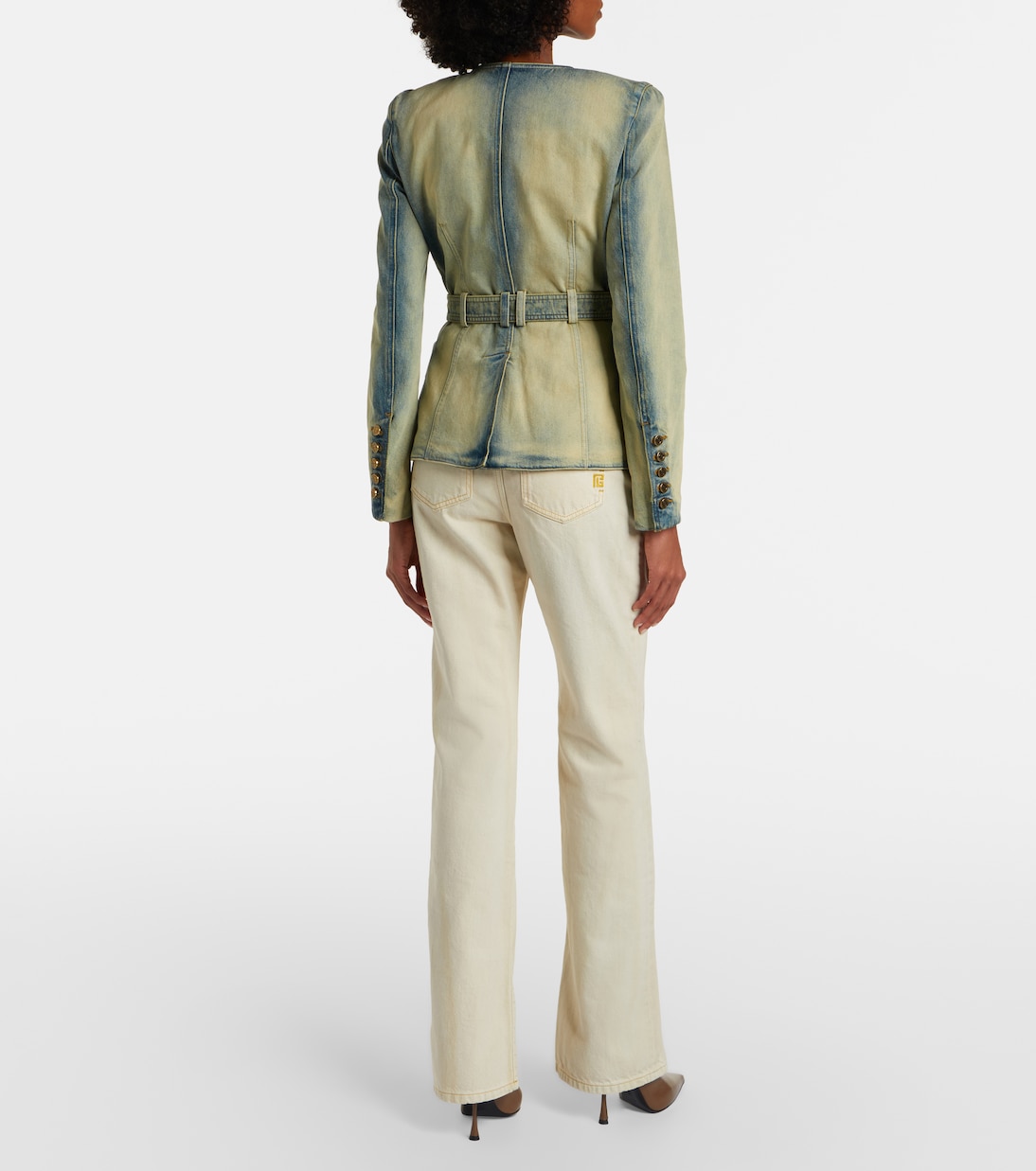 High-rise faded straight jeans | Balmain