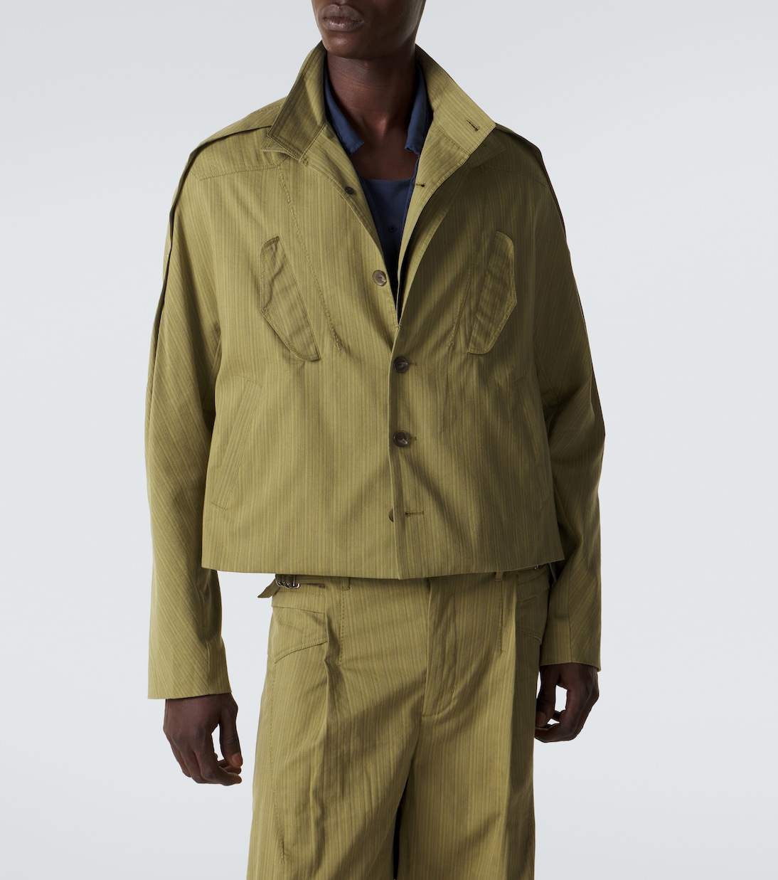 Egreta stiped cotton-blend jacket | Kiko Kostadinov