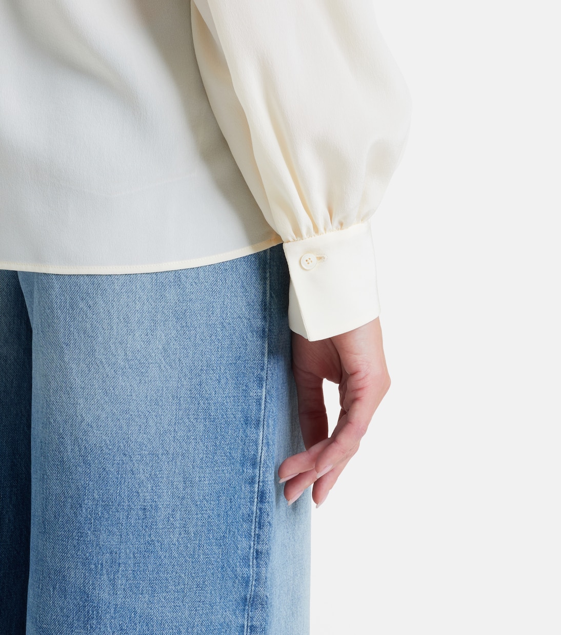 Lace-trimmed silk crêpe de chine blouse  | Chloé