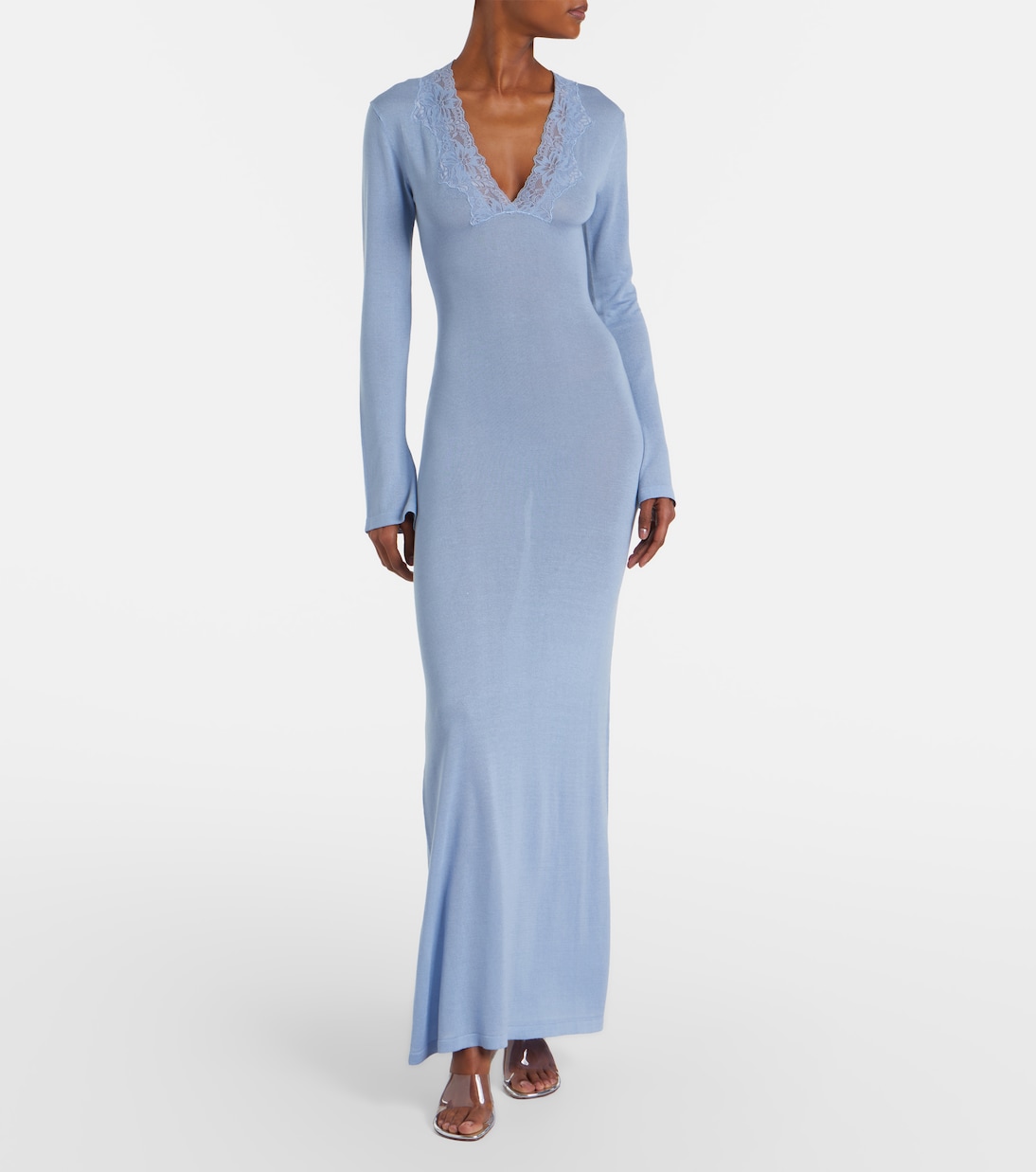 Lace-trimmed maxi dress | Aya Muse