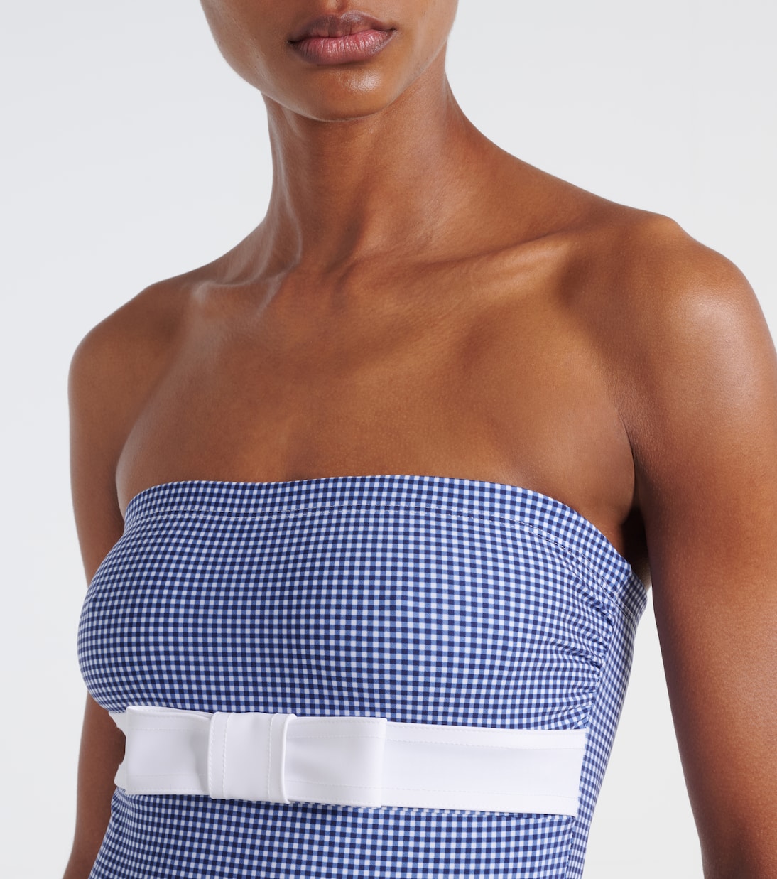 Bow-detail gingham swimsuit | Karla Colletto
