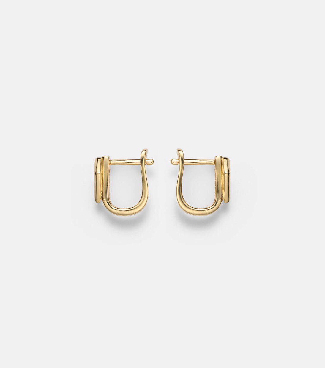 Knife Edge Kite 14kt gold huggie earrings with diamonds | Stone and Strand