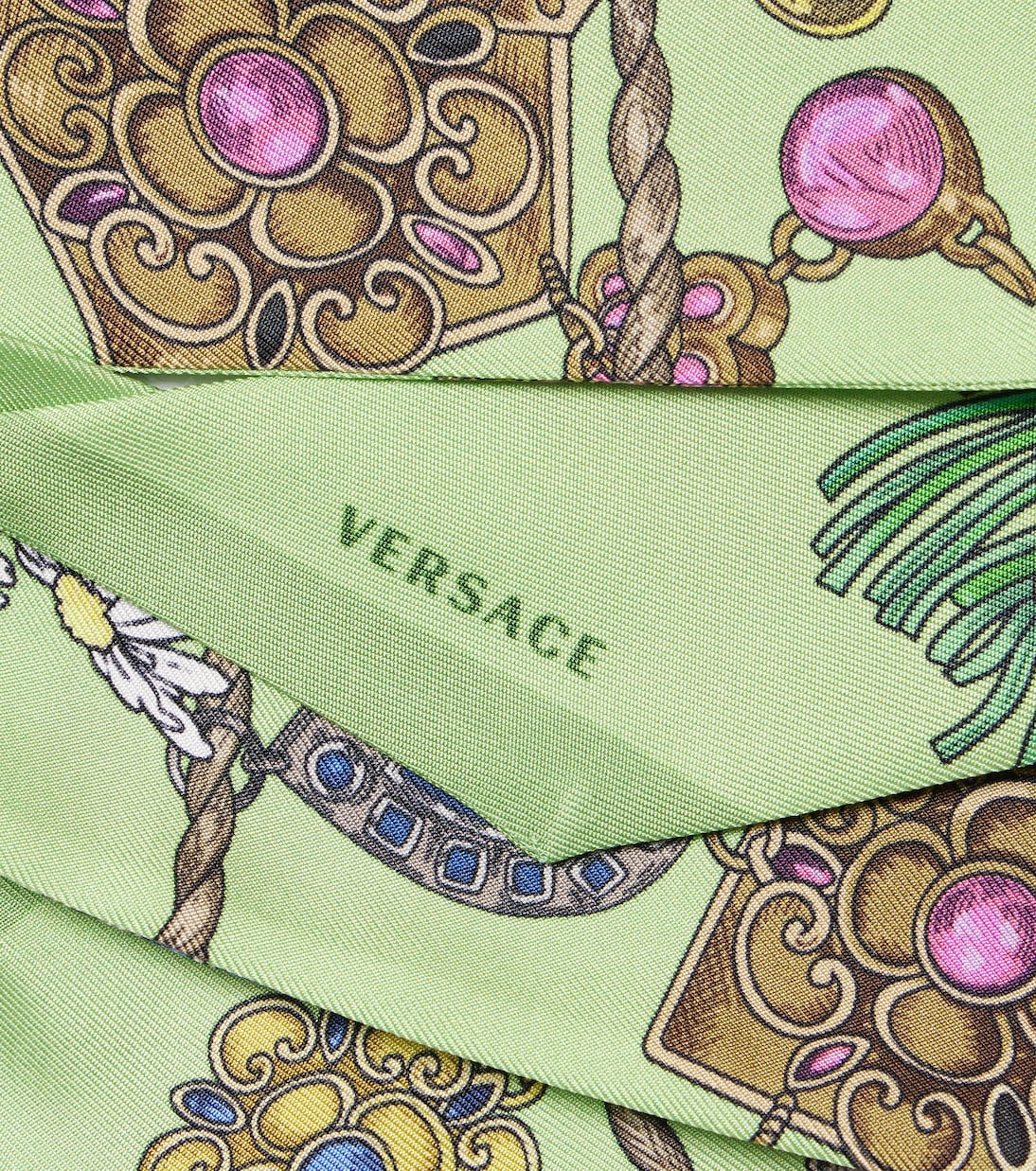 Floral silk twill scarf | Versace
