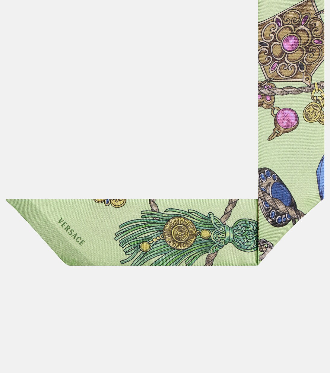 Floral silk twill scarf | Versace