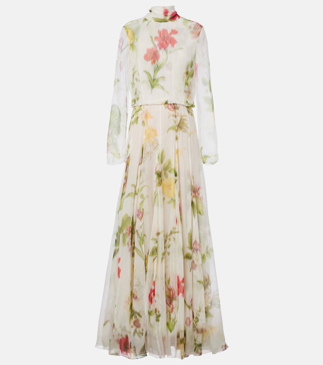 Floral silk chiffon gown | Oscar de la Renta