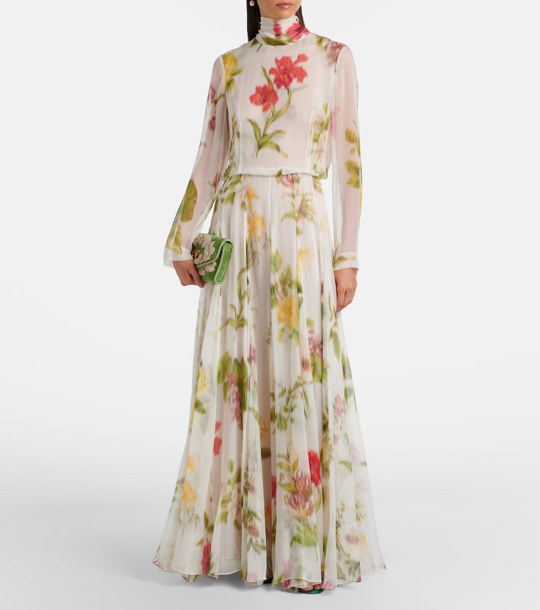 Floral silk chiffon gown | Oscar de la Renta