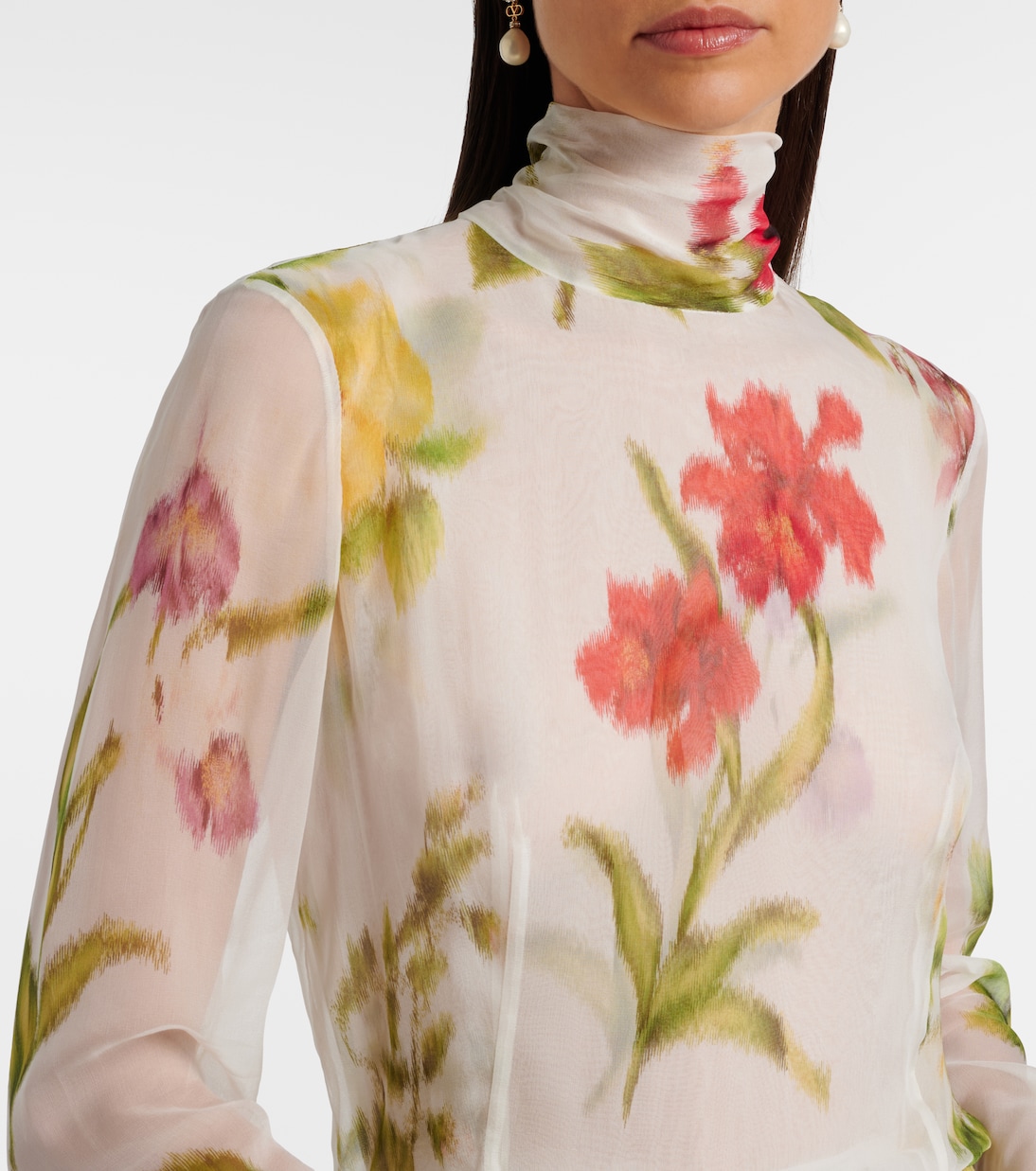 Floral silk chiffon gown | Oscar de la Renta