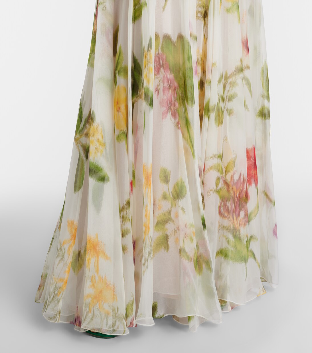 Floral silk chiffon gown | Oscar de la Renta