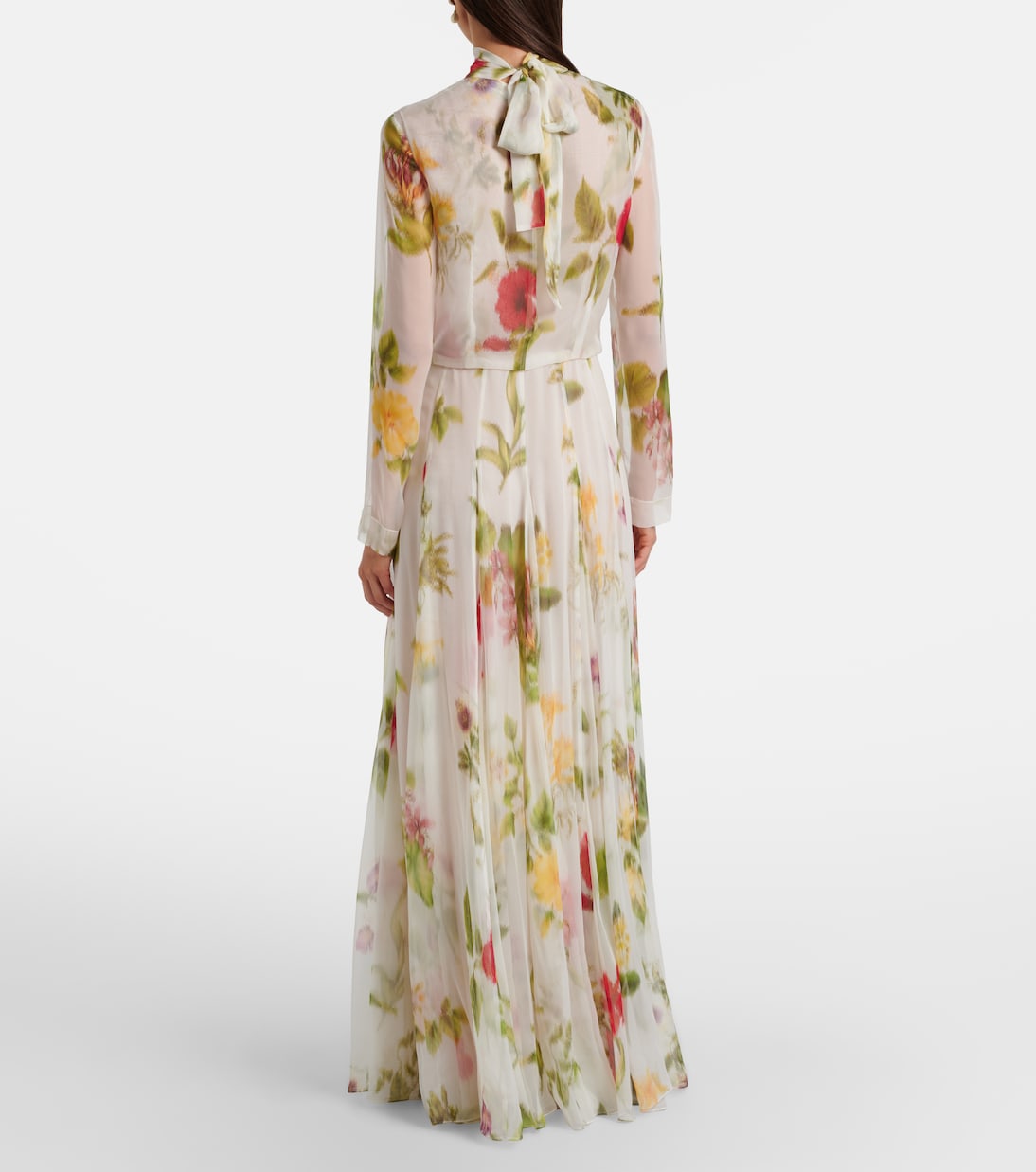 Floral silk chiffon gown | Oscar de la Renta