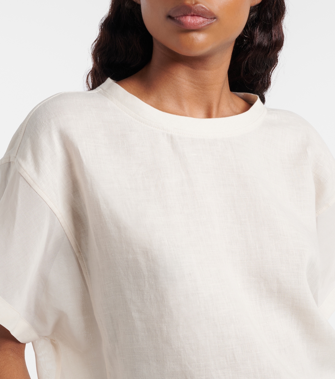 Oversized linen T-shirt | Brunello Cucinelli