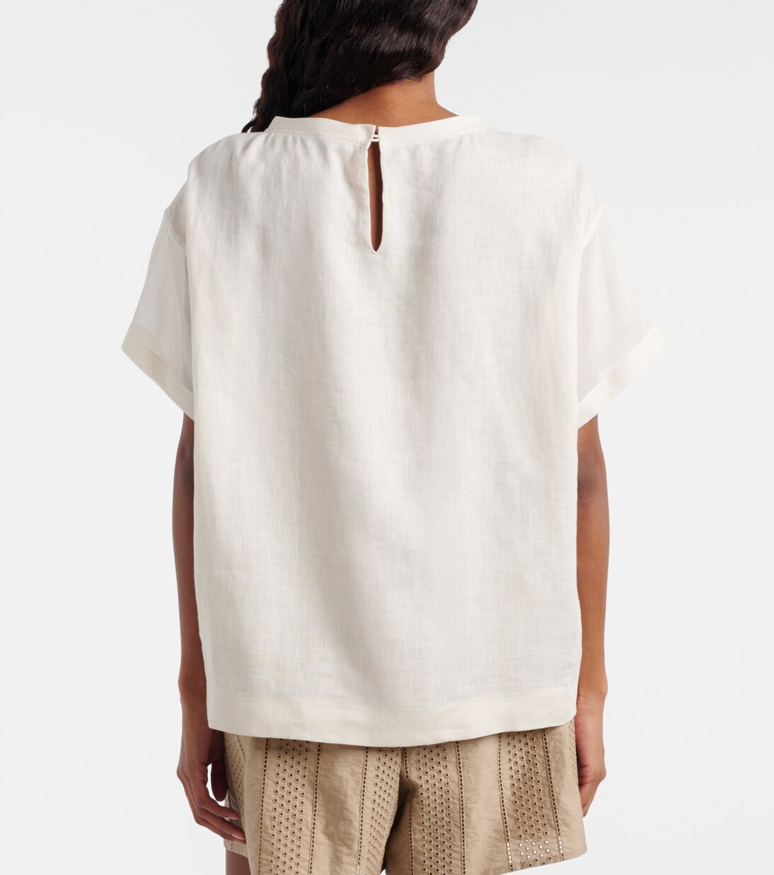 Oversized linen T-shirt | Brunello Cucinelli