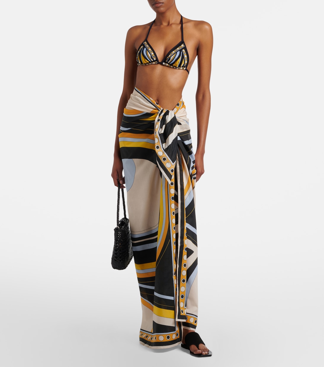 Printed cotton beach cover-up | La DoubleJ