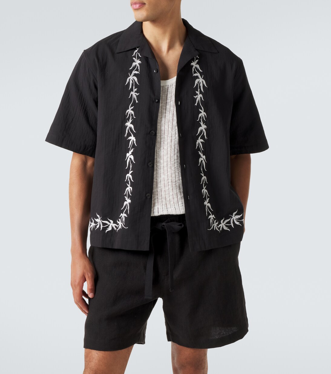 Embroidered bowling shirt | Commas