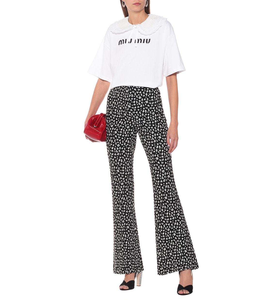 Printed jersey straight pants | Miu Miu