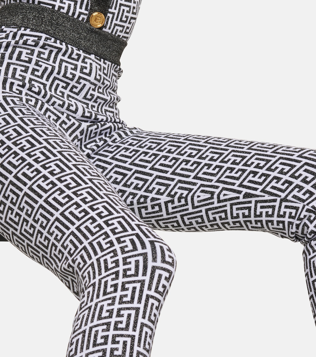 Leggings Monogram aus Jacquard-Strick | Balmain