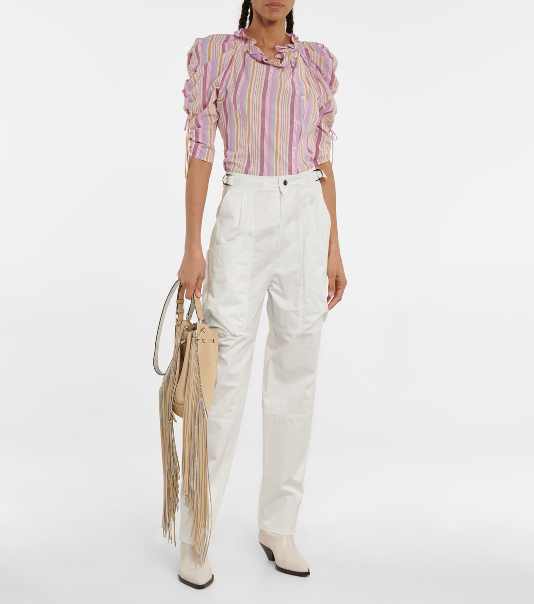 Pantalon Ferima à taille haute en coton | Isabel Marant