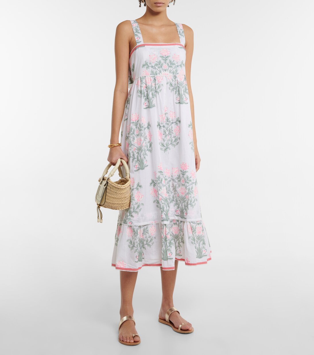 Robe midi en coton à fleurs | Juliet Dunn