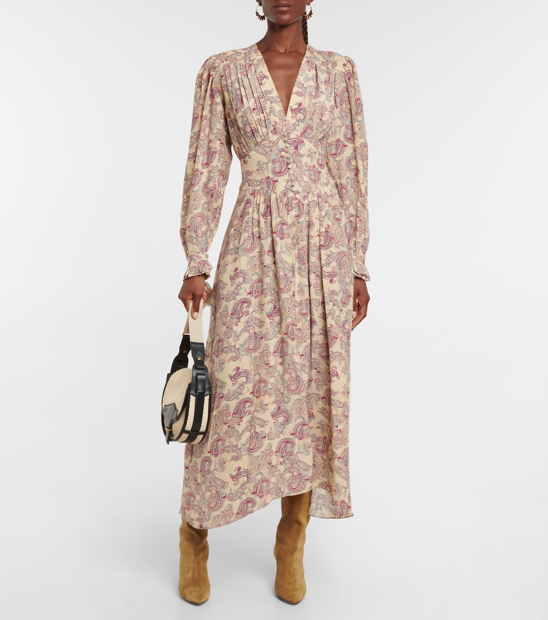 Robe midi Moyrala imprimée en soie | Isabel Marant