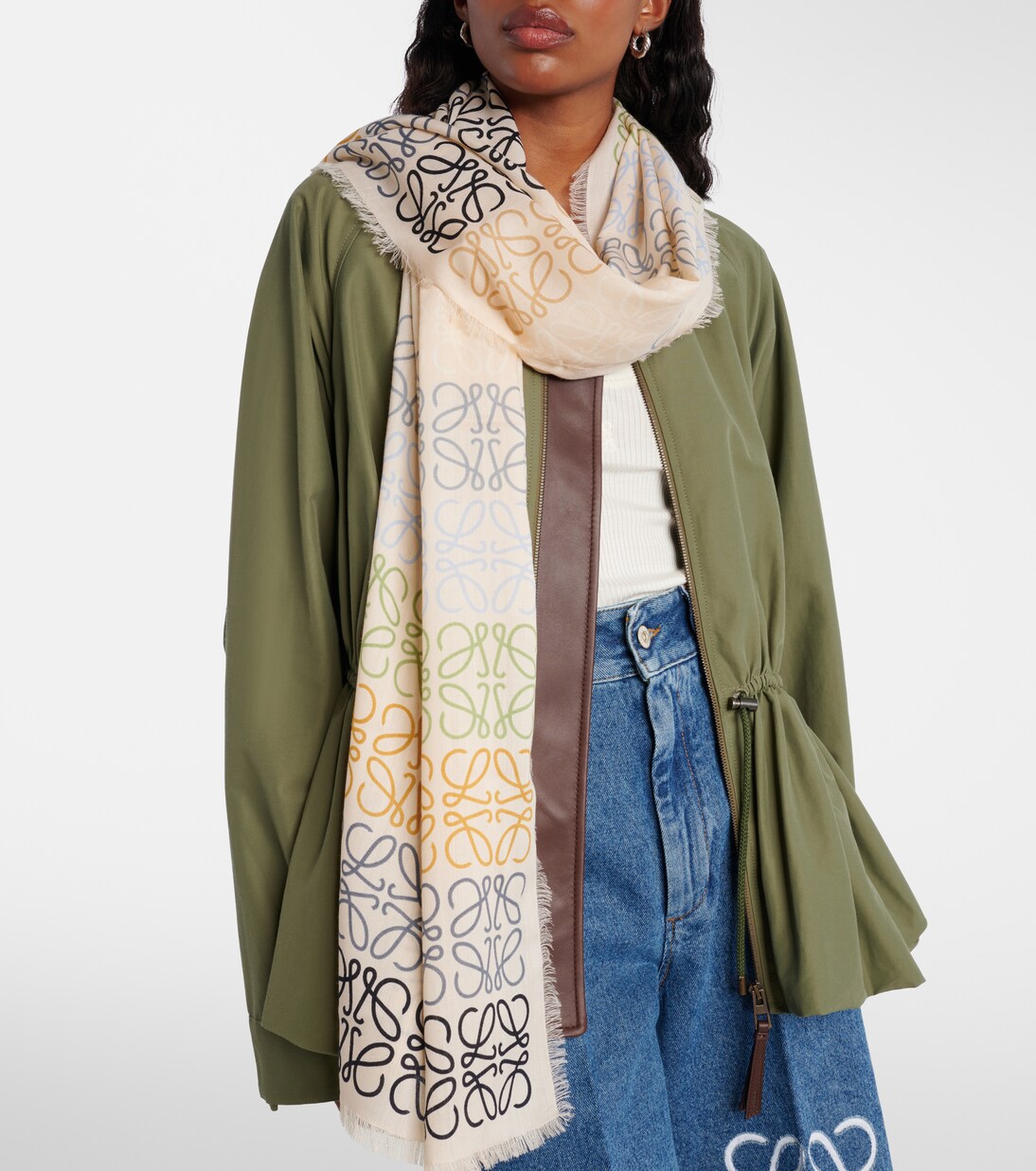 Anagram wool, silk and cashmere scarf | Loewe