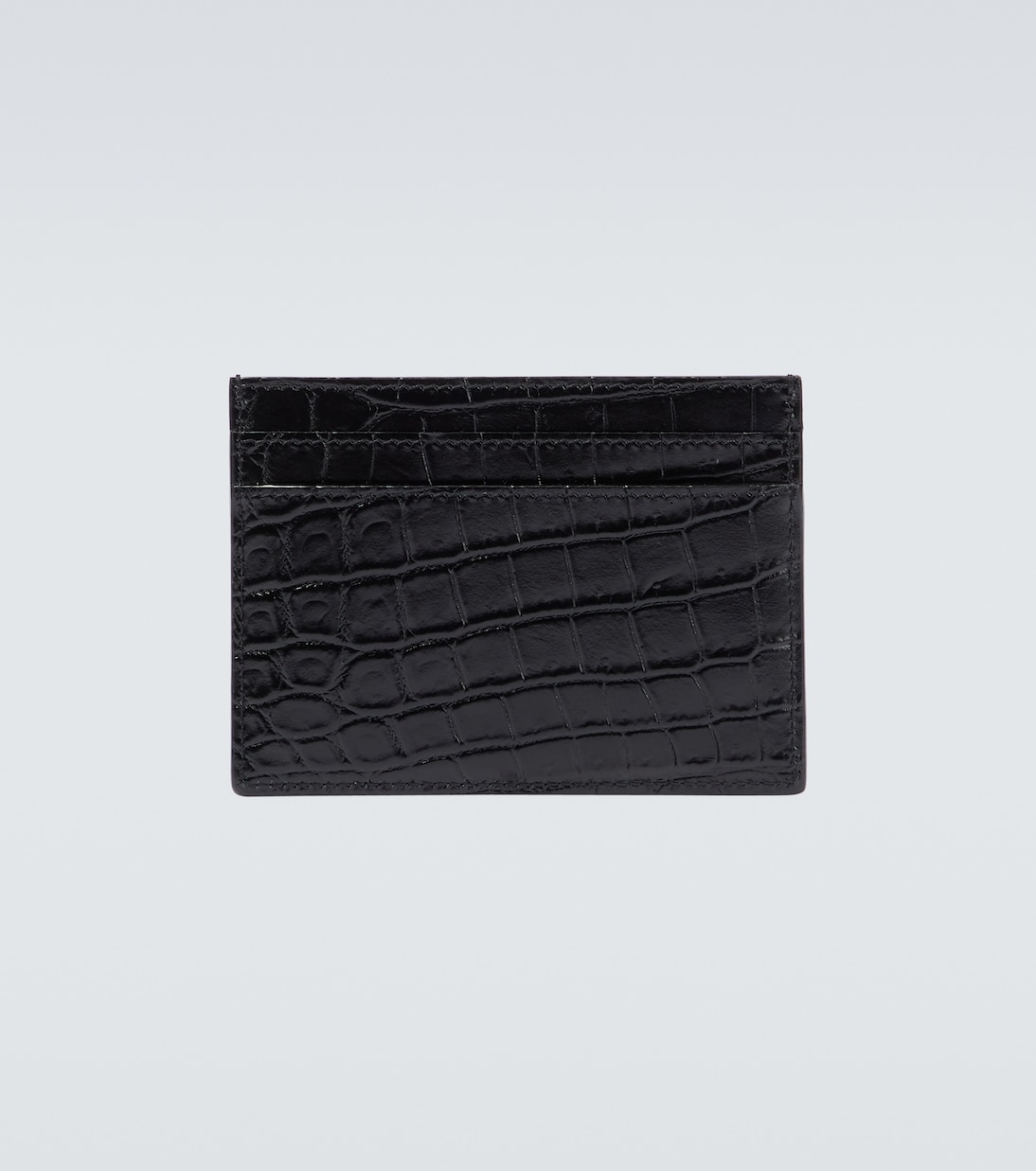 Croc-effect leather card holder | Saint Laurent