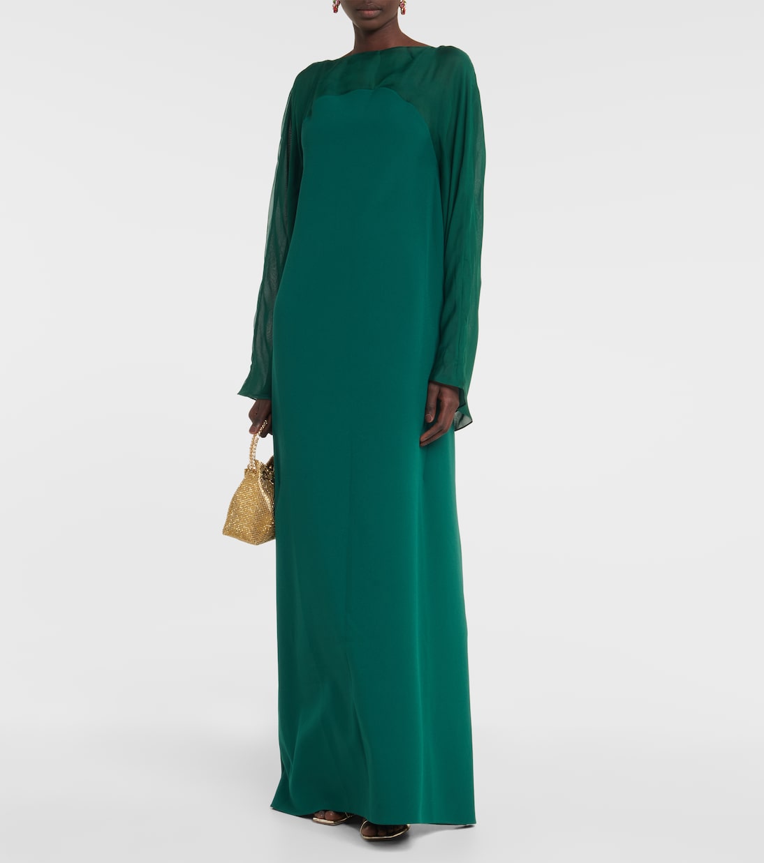 Silk-trimmed kaftan | Safiyaa