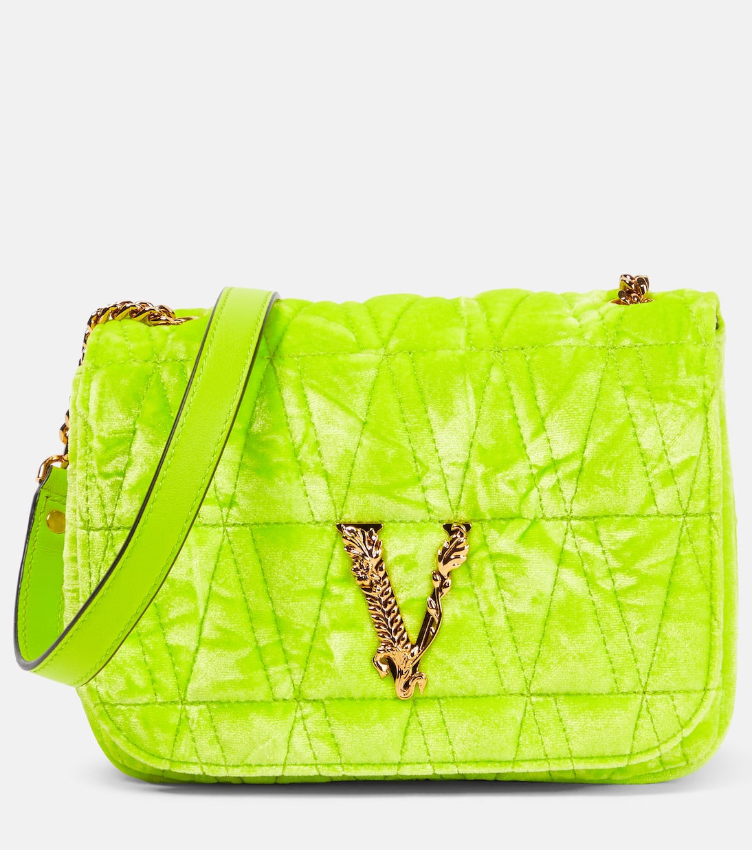 Schultertasche Virtus Small aus Samt | Versace