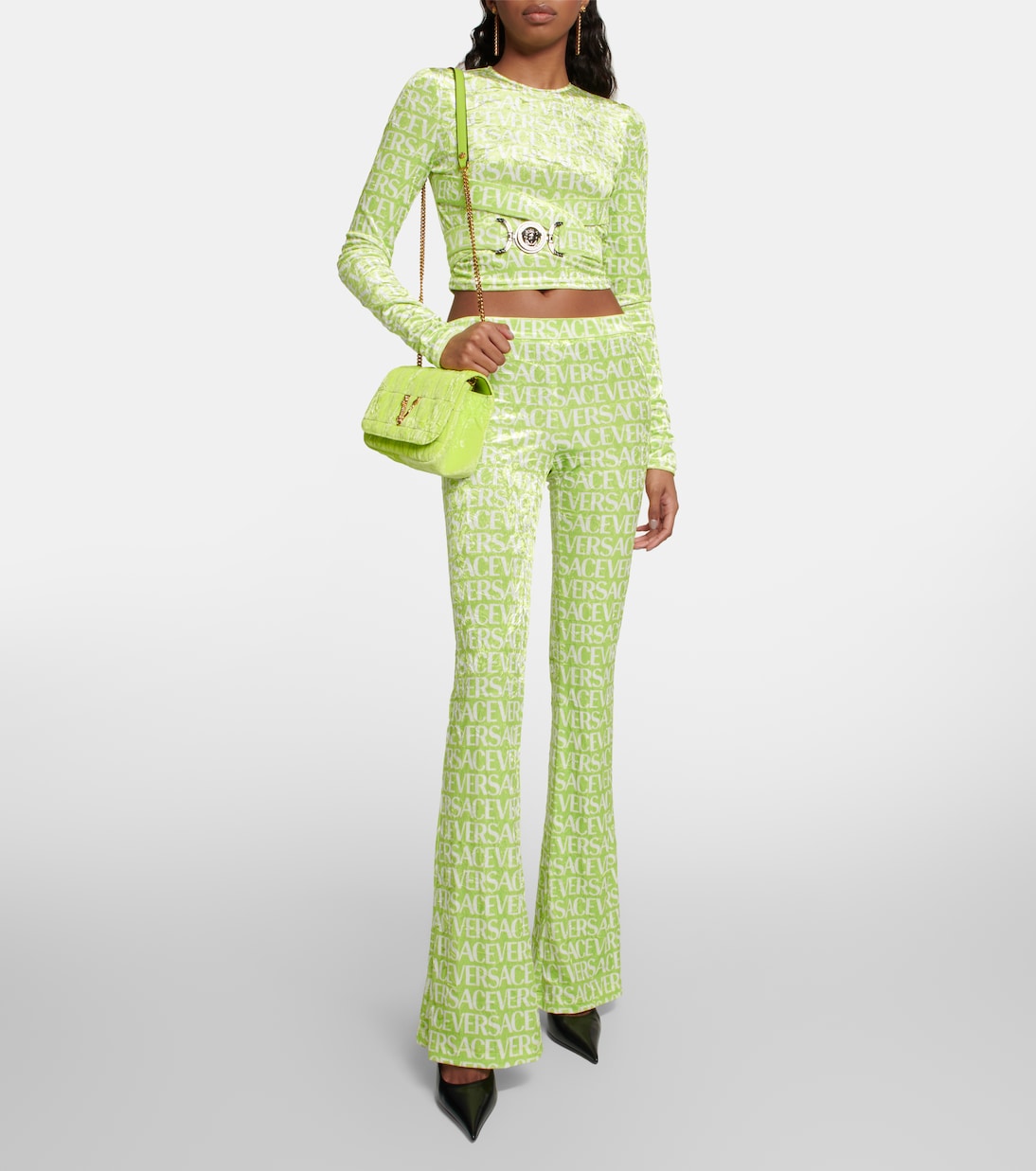 Schultertasche Virtus Small aus Samt | Versace