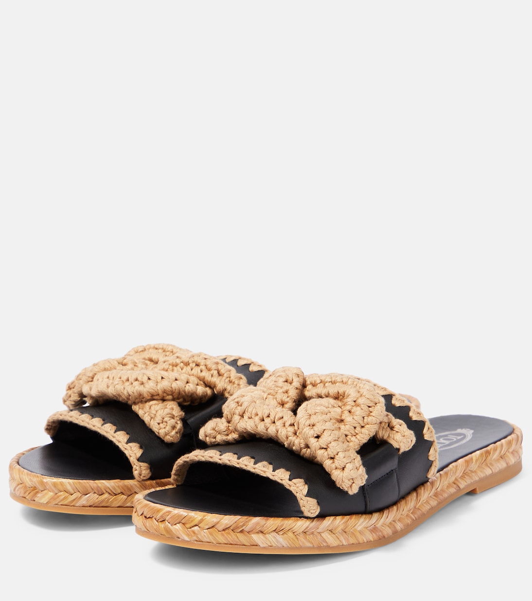 Kate leather and jute slides | Tod's
