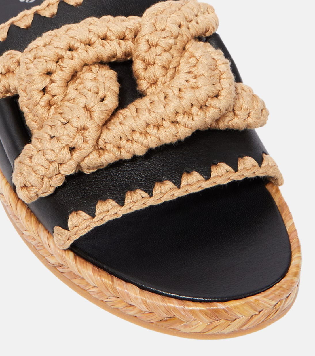 Kate leather and jute slides | Tod's