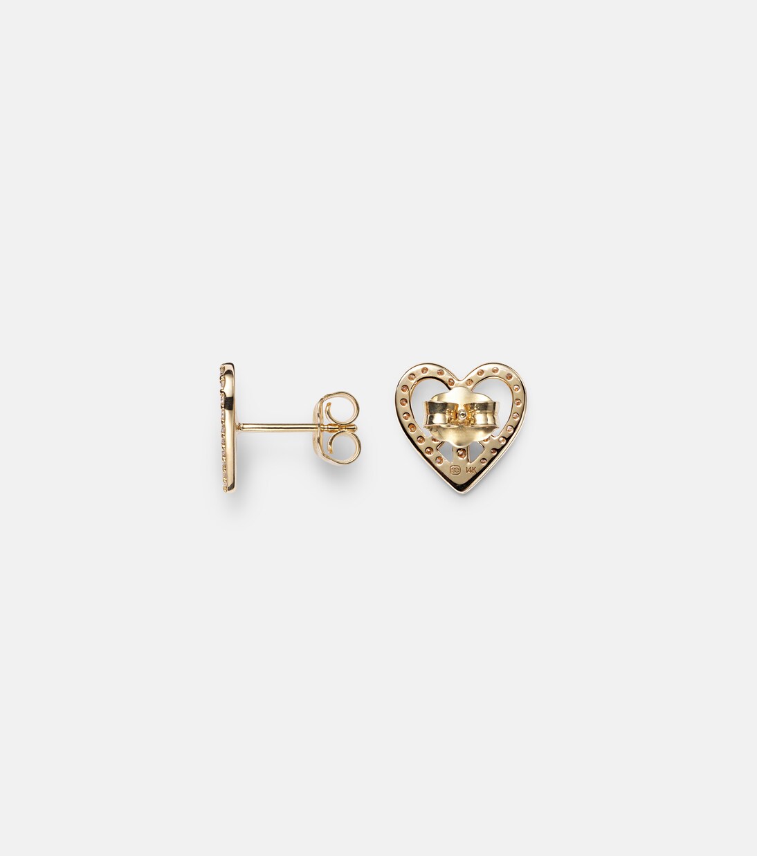 Peace Heart 14kt gold earrings with diamonds | Sydney Evan
