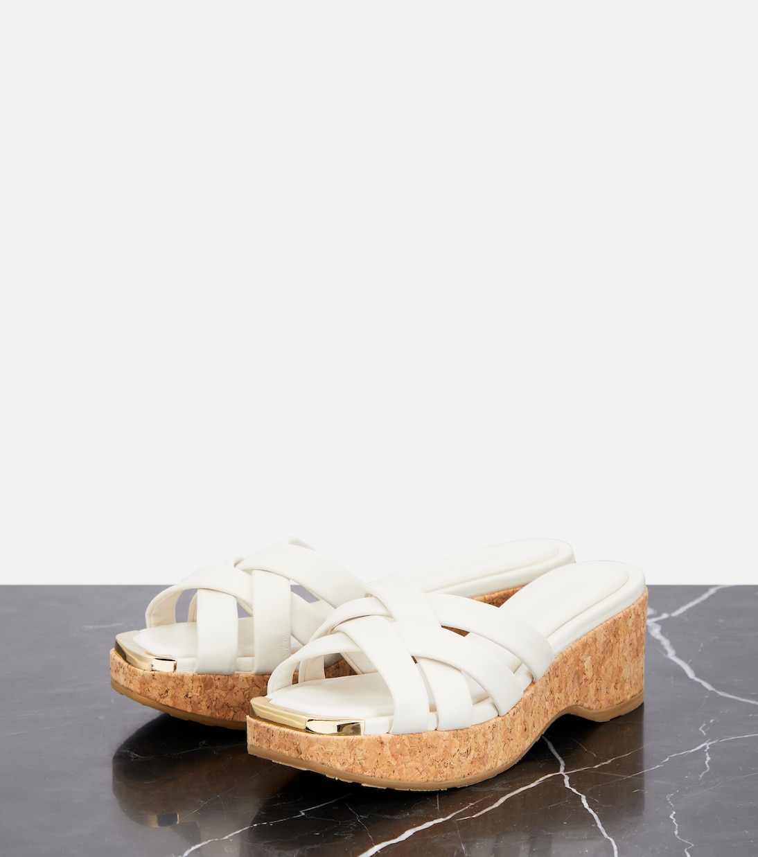 Sandalen Maribou 50 aus Veloursleder und Kork | Jimmy Choo