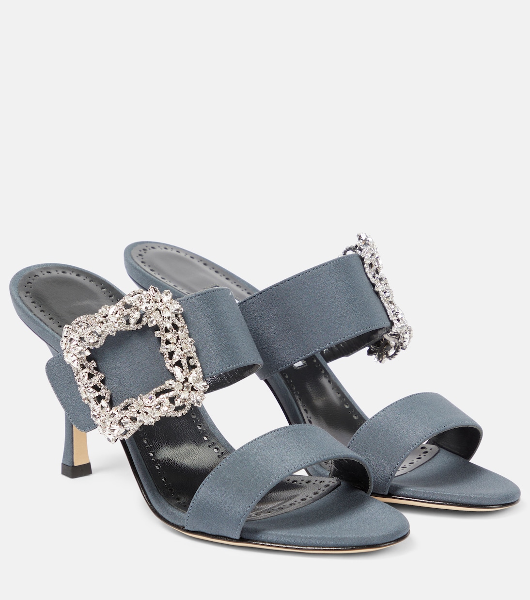 Gable Jewel embellished Crêpe de Chine sandals | Manolo Blahnik