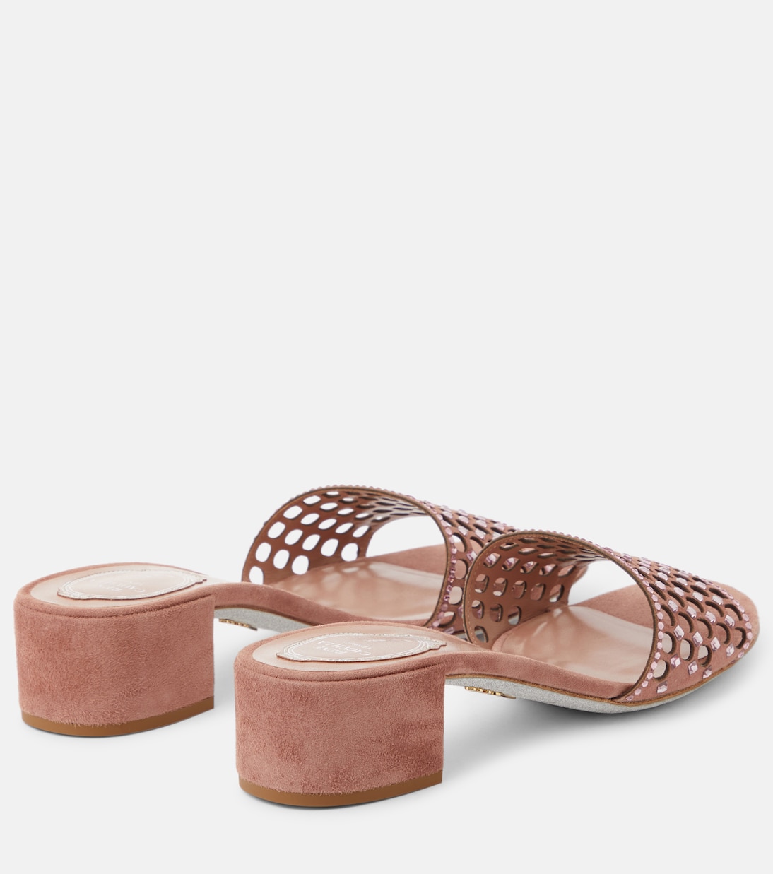 Verzierte Pantoletten aus Veloursleder | Rene Caovilla