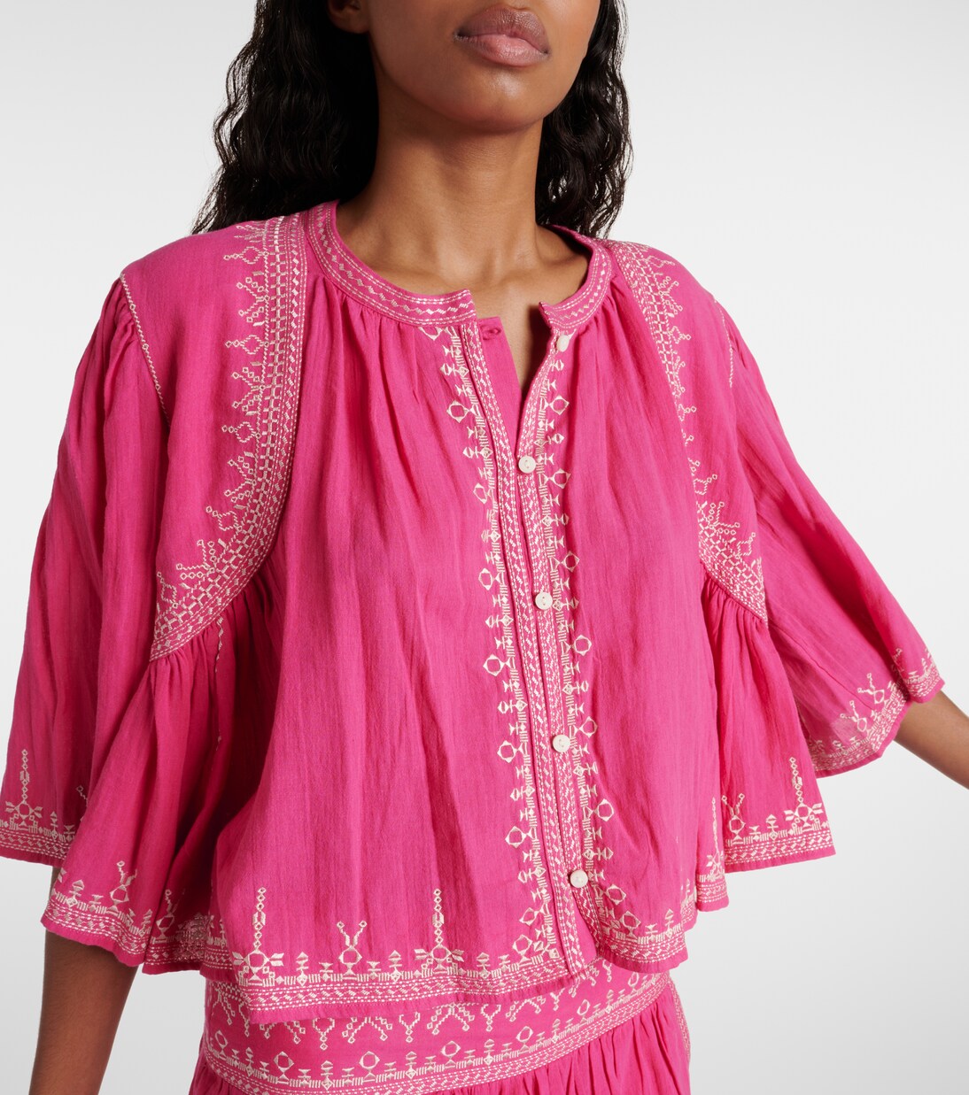 توب كروب من القطن المُطرّز Perkins | Marant Etoile