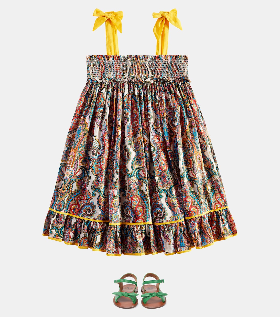 Robe Ottie en coton à motif cachemire | Zimmermann Kids