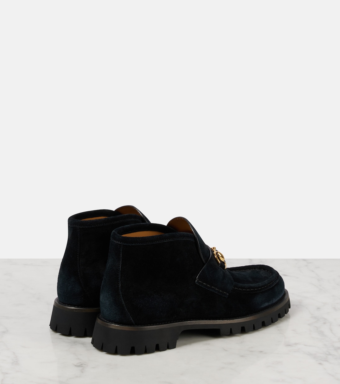 Ankle Boots Horsebit aus Veloursleder | Gucci