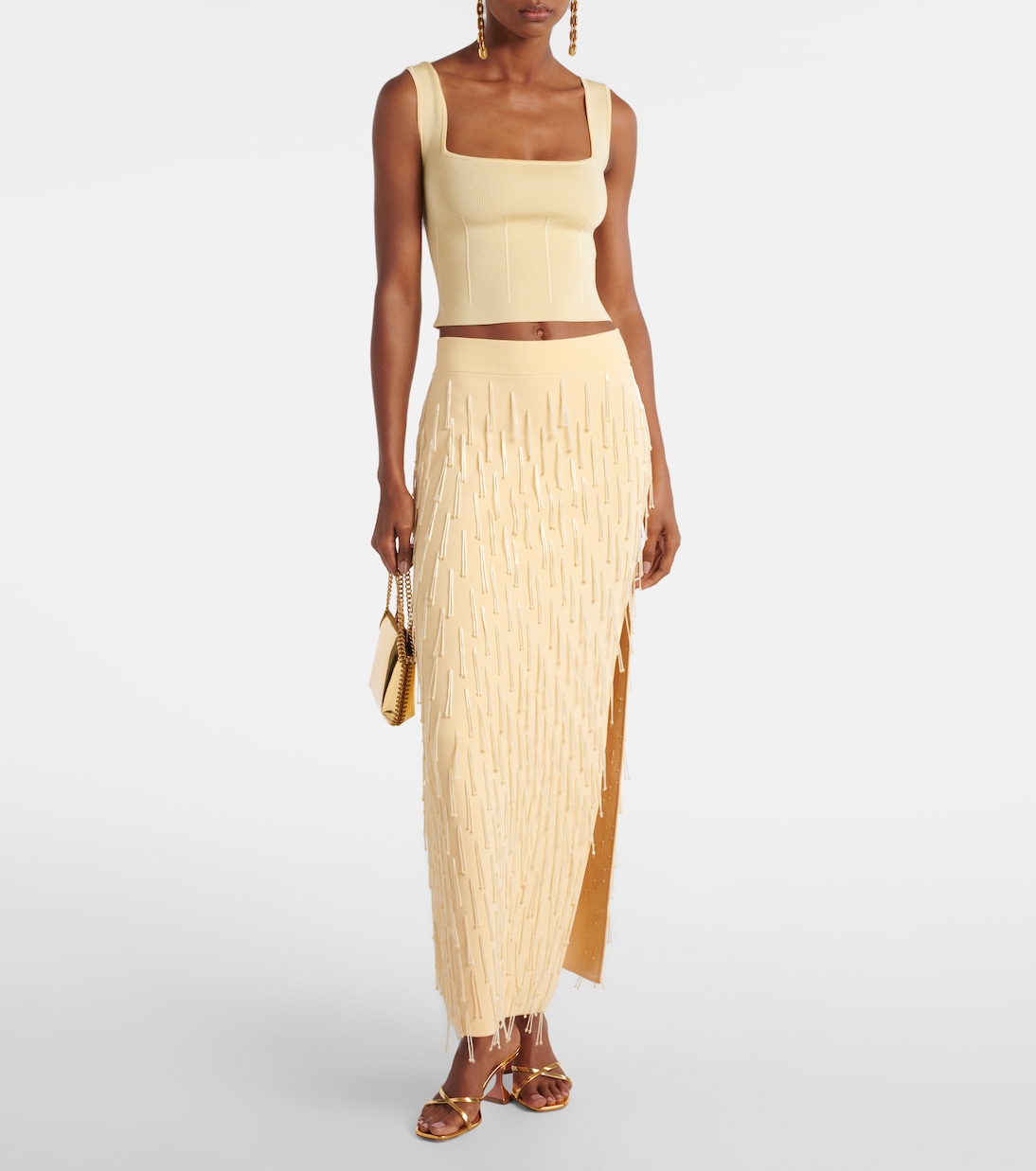 Verzierter Maxirock Depois aus Jersey | Galvan