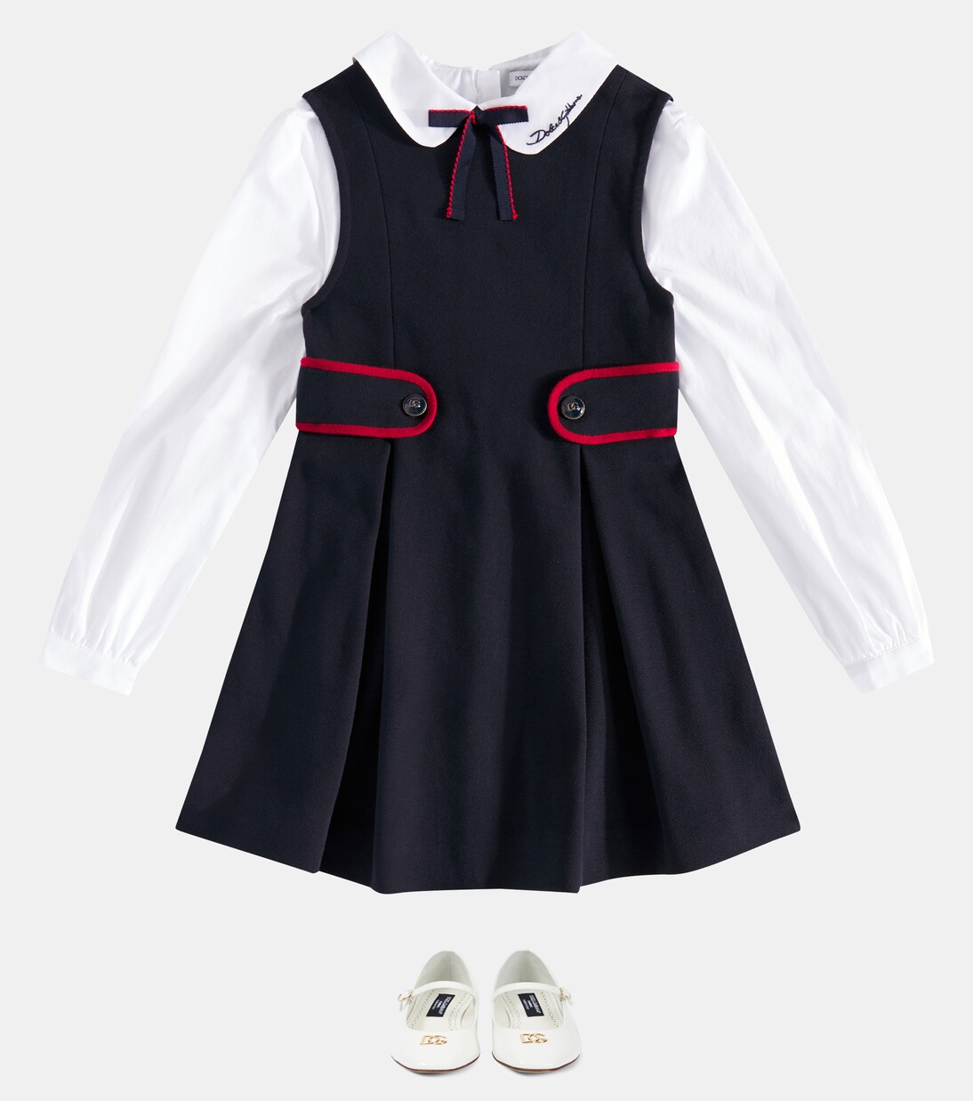 Robe en coton mélangé à logo | Dolce&Gabbana Kids