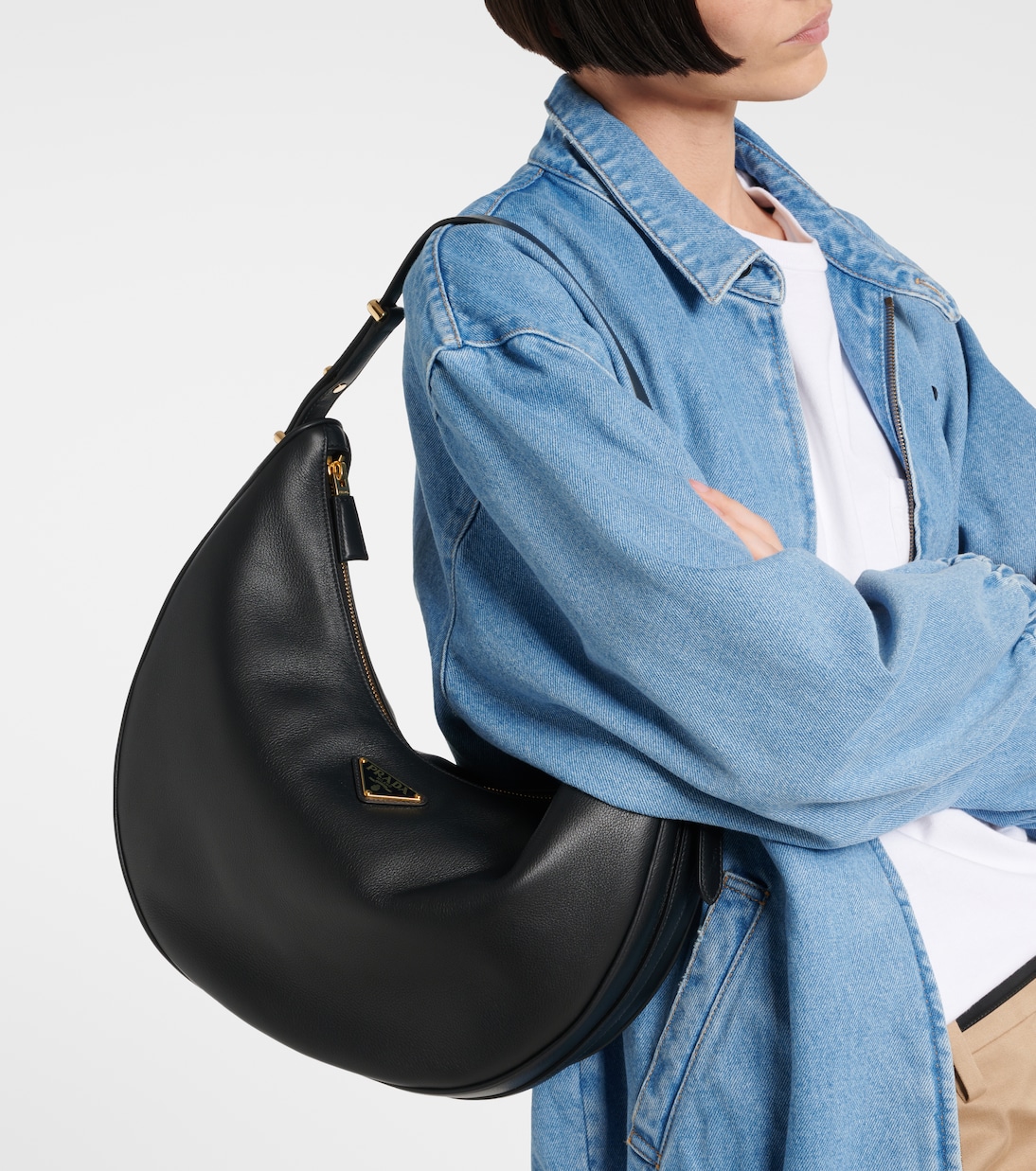 Schultertasche Arque Large aus Leder | Prada