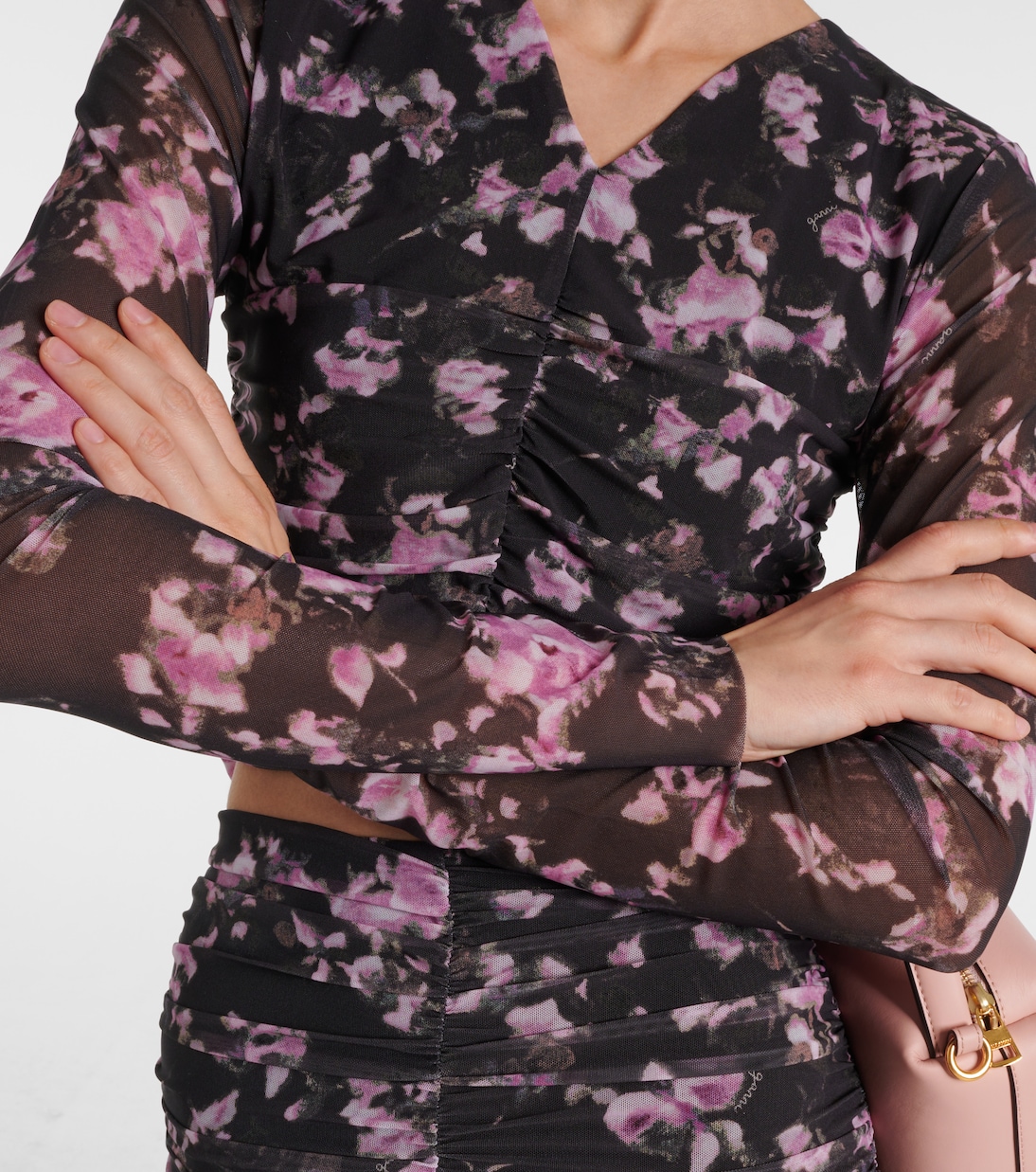 Cropped-Top aus Mesh | Ganni