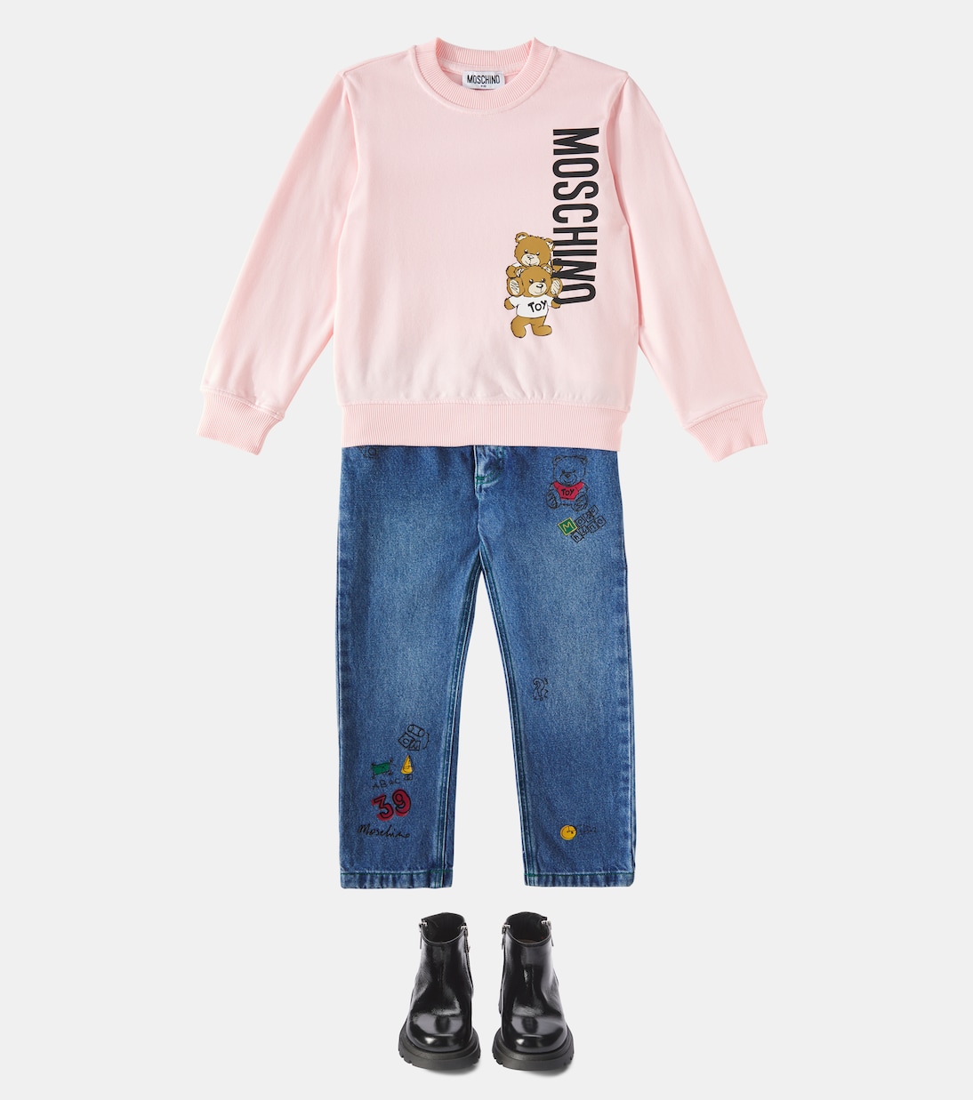 Ankle Boots aus Leder | Moschino Kids