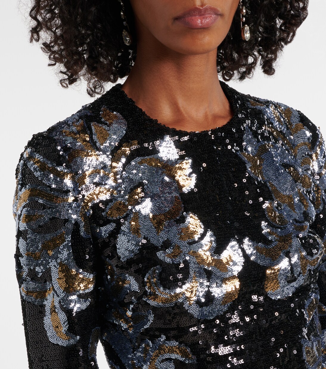 Robe longue imprimée à sequins | Elie Saab